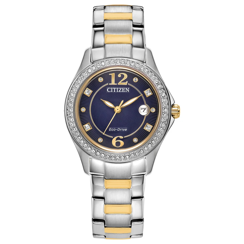 Citizen FE1146-71L Eco-Drive Two-Tone Crystal Diamond Ladies Watch 29mm NEW - product photo 2 at Keystone Discounts
