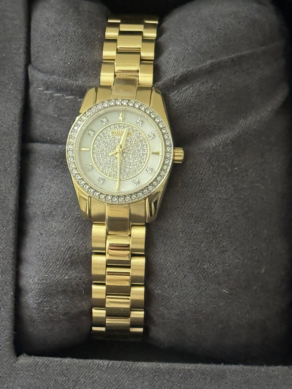 Bulova 98L315 Women's Gold Tone Crystal Stainless Steel Quartz Watch 23mm NEW - product photo 6 at Keystone Discounts