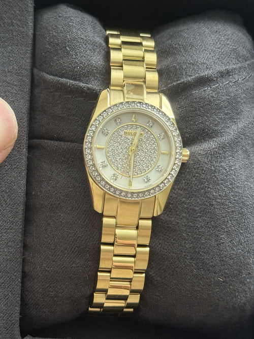 Bulova 98L315 Women's Gold Tone Crystal Stainless Steel Quartz Watch 23mm NEW - product photo 2 at Keystone Discounts
