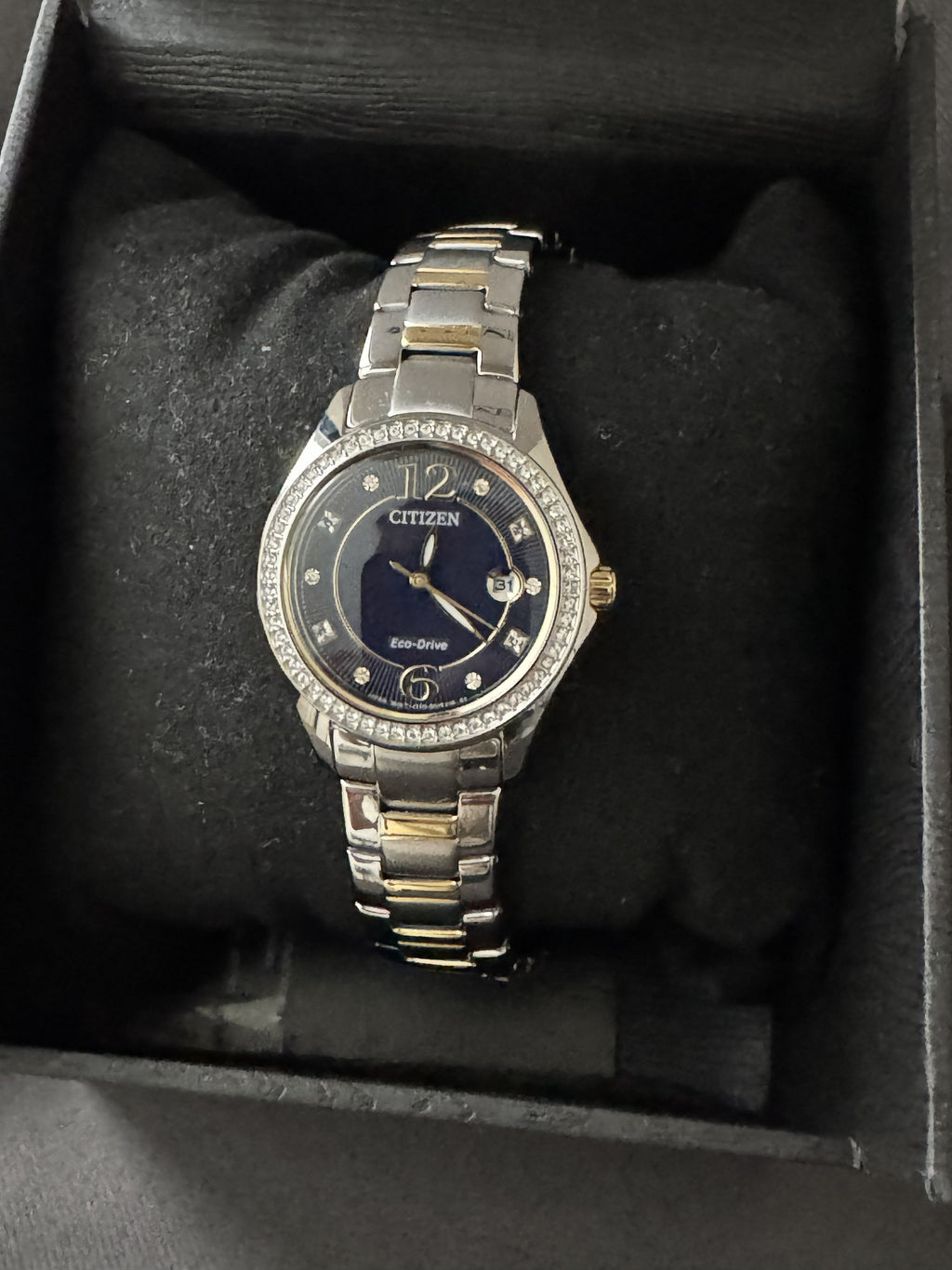 Citizen FE1146-71L Eco-Drive Two-Tone Crystal Diamond Ladies Watch 29mm NEW - product photo 3 at Keystone Discounts