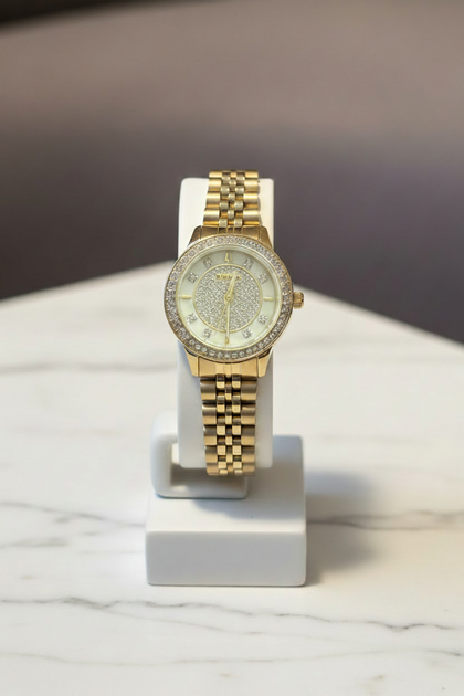 Bulova 98L315 Women's Gold Tone Crystal Stainless Steel Quartz Watch 23mm NEW - main product photo at Keystone Discounts